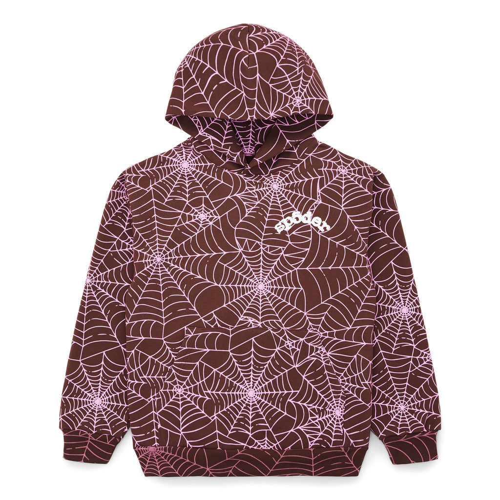 Sp5der Aop Hoodie - Brown