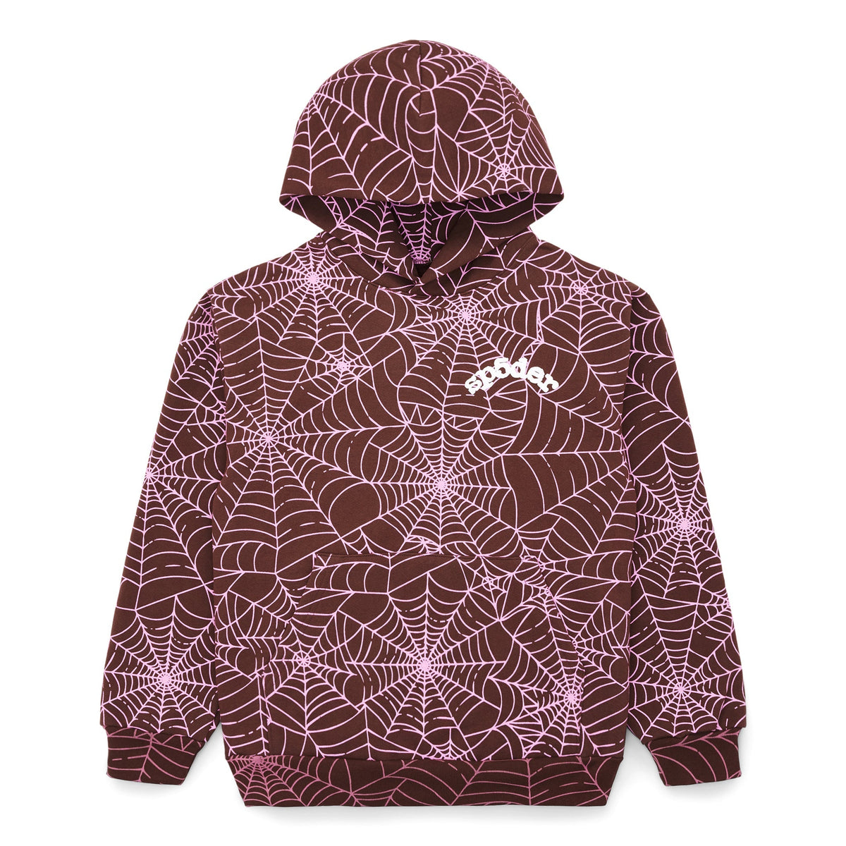 Sp5der Aop Hoodie - Brown