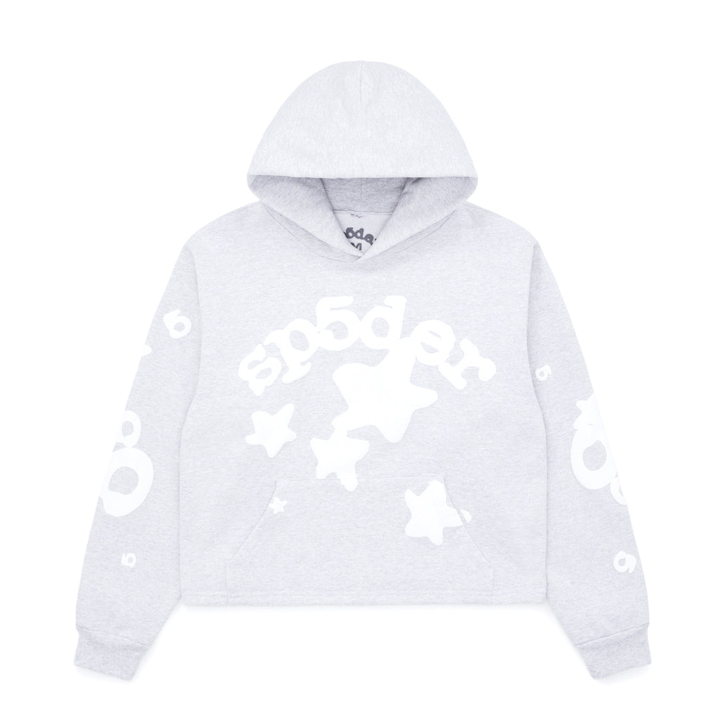 Sp5der Women's Cropped Beluga Hoodie - Heather Grey