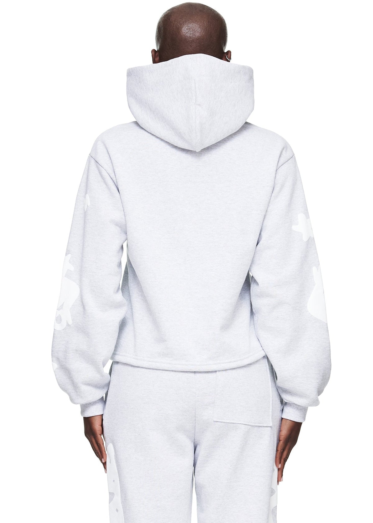 Sp5der Women's Cropped Beluga Hoodie - Heather Grey