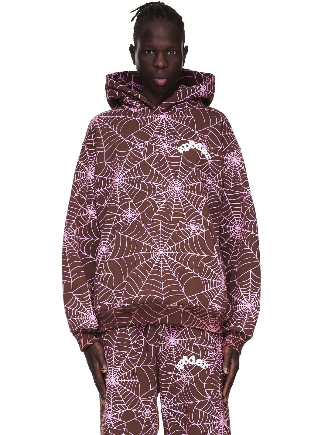 Sp5der Aop Hoodie - Brown