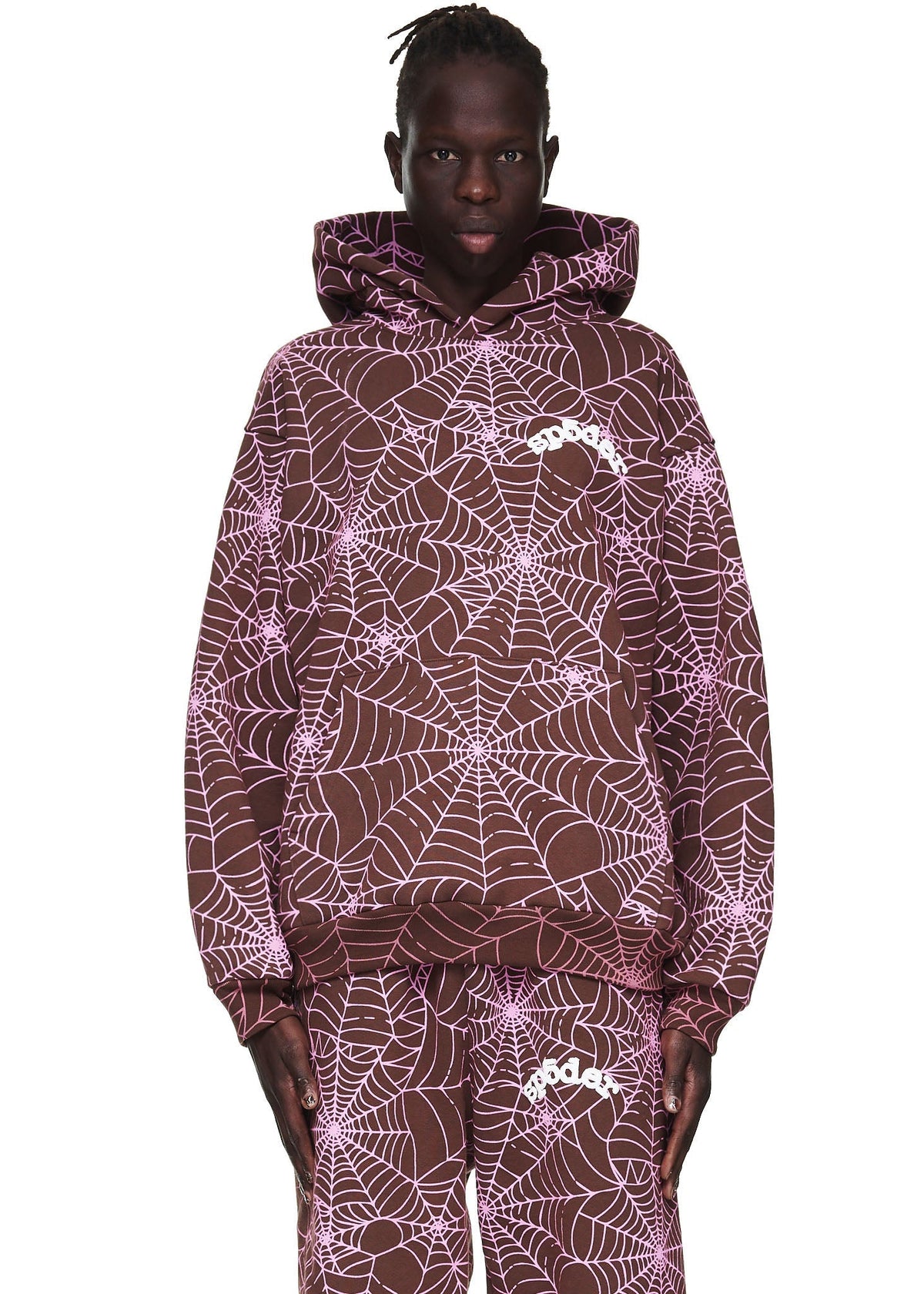 Sp5der Aop Hoodie - Brown