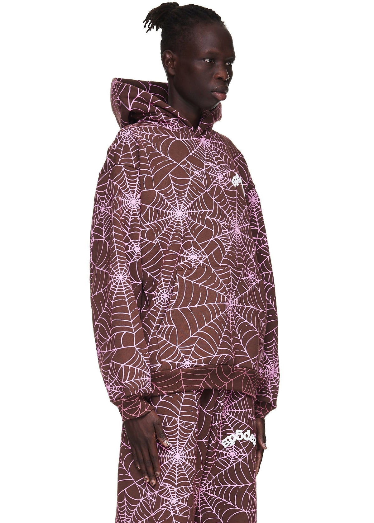 Sp5der Aop Hoodie - Brown