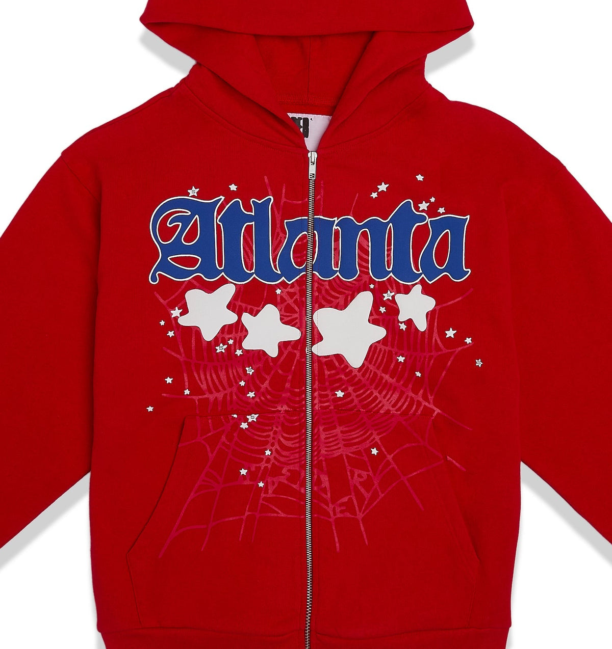 Sp5der Atlanta Zip Up Hoodie - Red