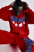 Sp5der Atlanta Zip Up Hoodie - Red