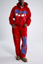 Sp5der Atlanta Zip Up Hoodie - Red