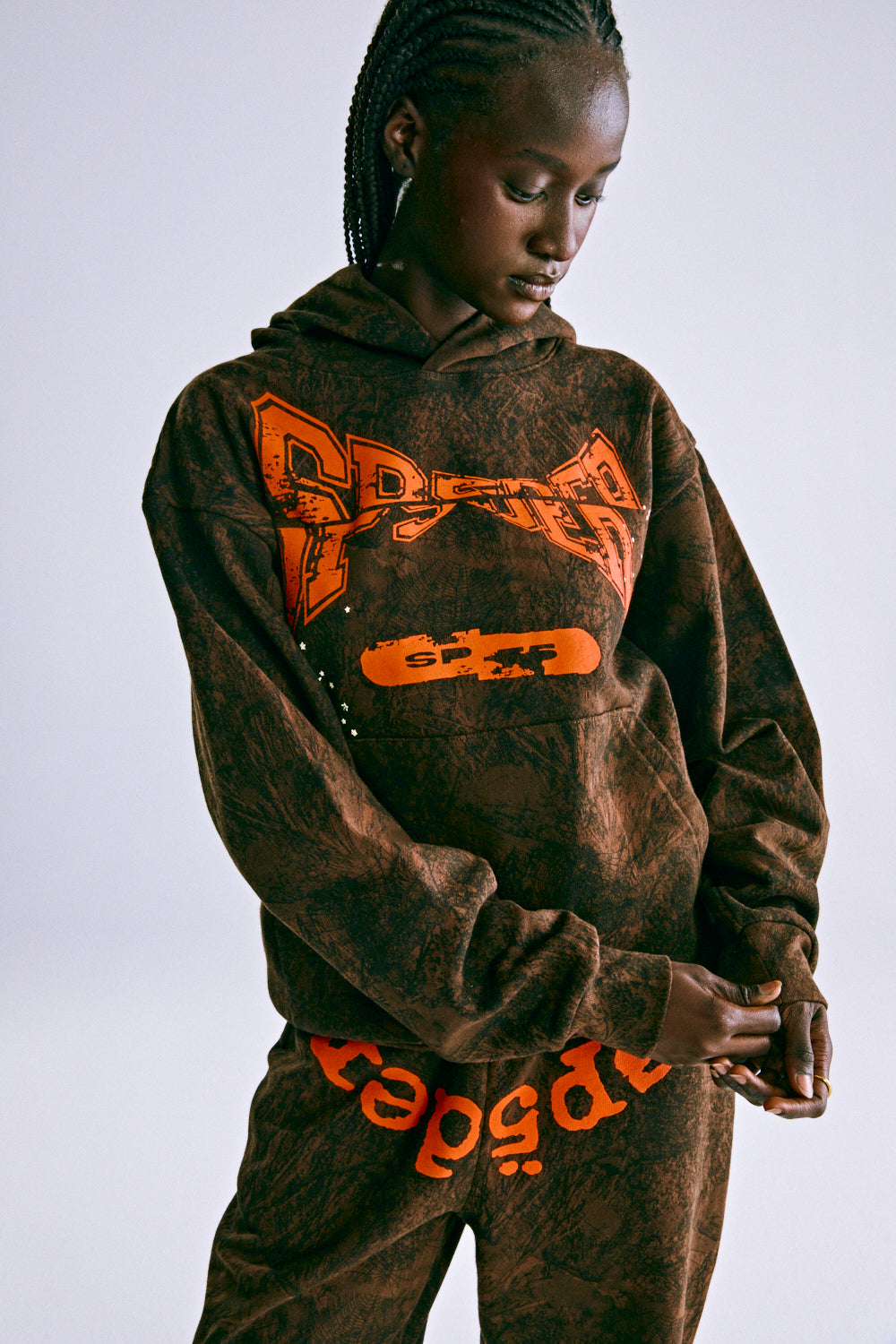 Sp5der T&f Tree Camo Hoodie - Brown