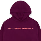 Sp5der Nocturnal Highway Hoodie - Burgundy