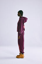 Sp5der Nocturnal Highway Hoodie - Burgundy