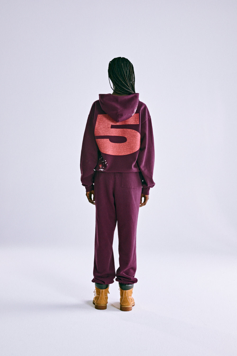Sp5der Nocturnal Highway Hoodie - Burgundy