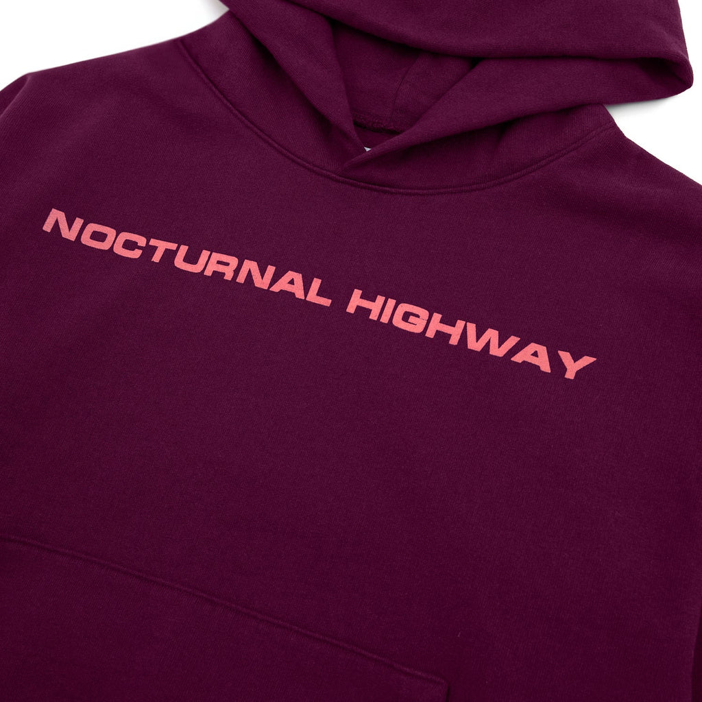 Sp5der Nocturnal Highway Hoodie - Burgundy