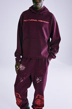 Sp5der Nocturnal Highway Hoodie - Burgundy