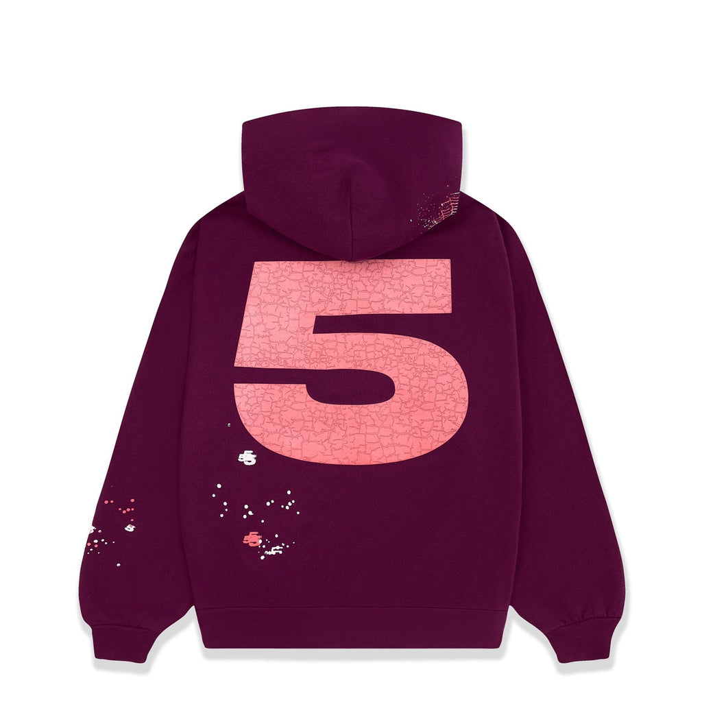 Sp5der Nocturnal Highway Hoodie - Burgundy