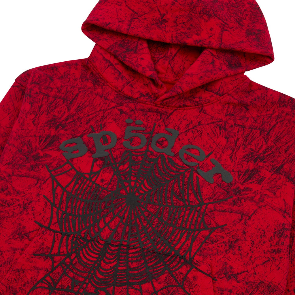 Sp5der Og Tree Camo Hoodie - Red