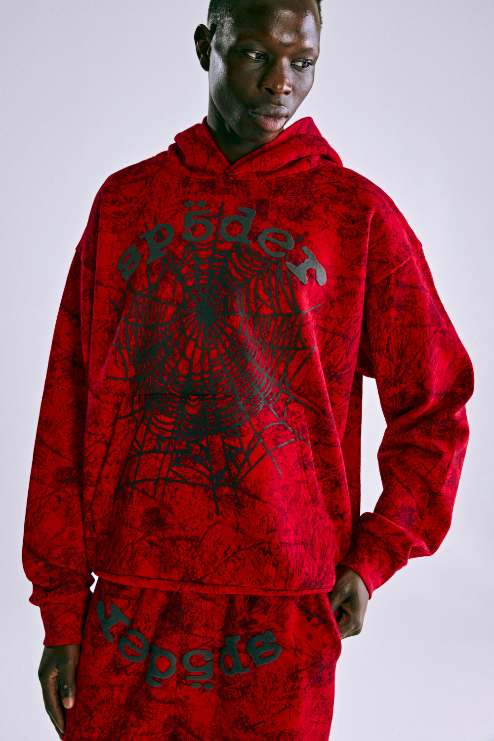 Sp5der Og Tree Camo Hoodie - Red