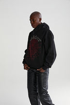 Sp5der Rhinestone Og Web V2 Hoodie - Black