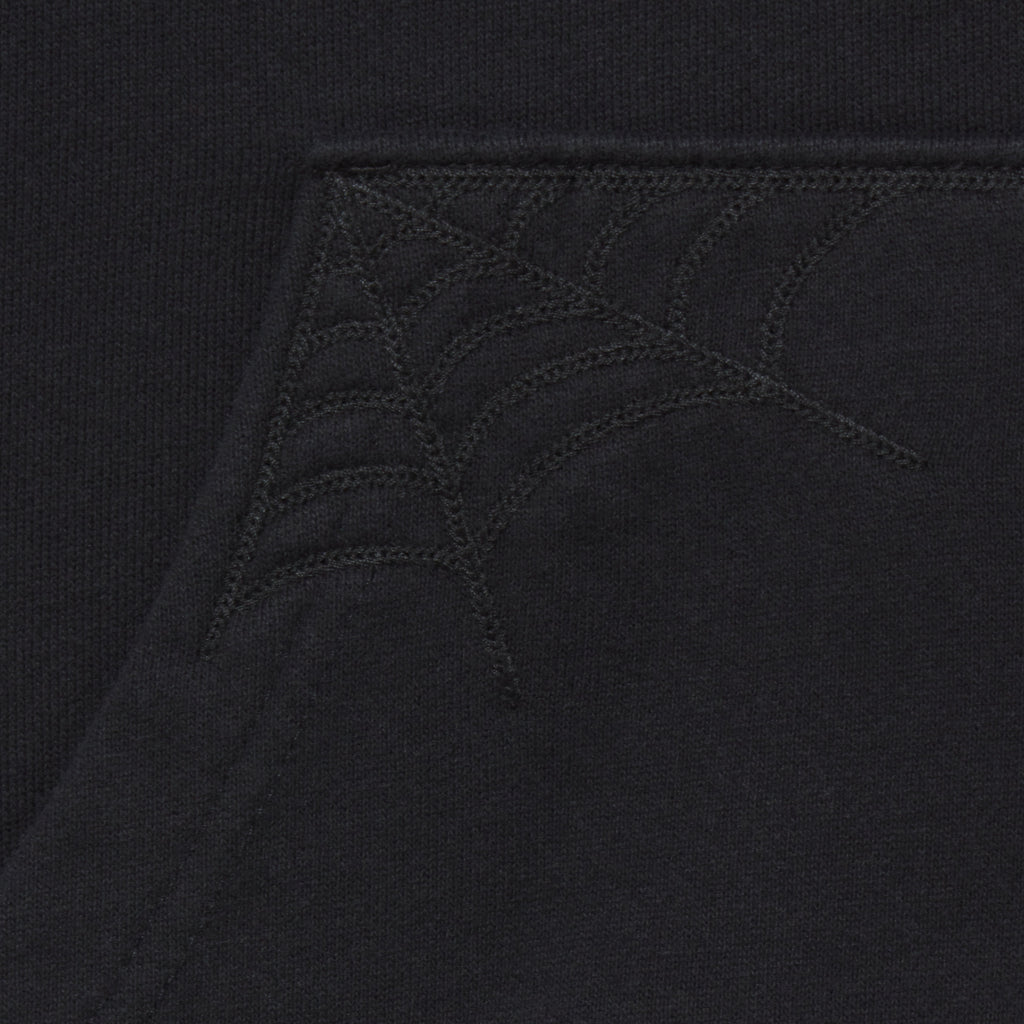 Sp5der Overprint Zip Hoodie - Onyx