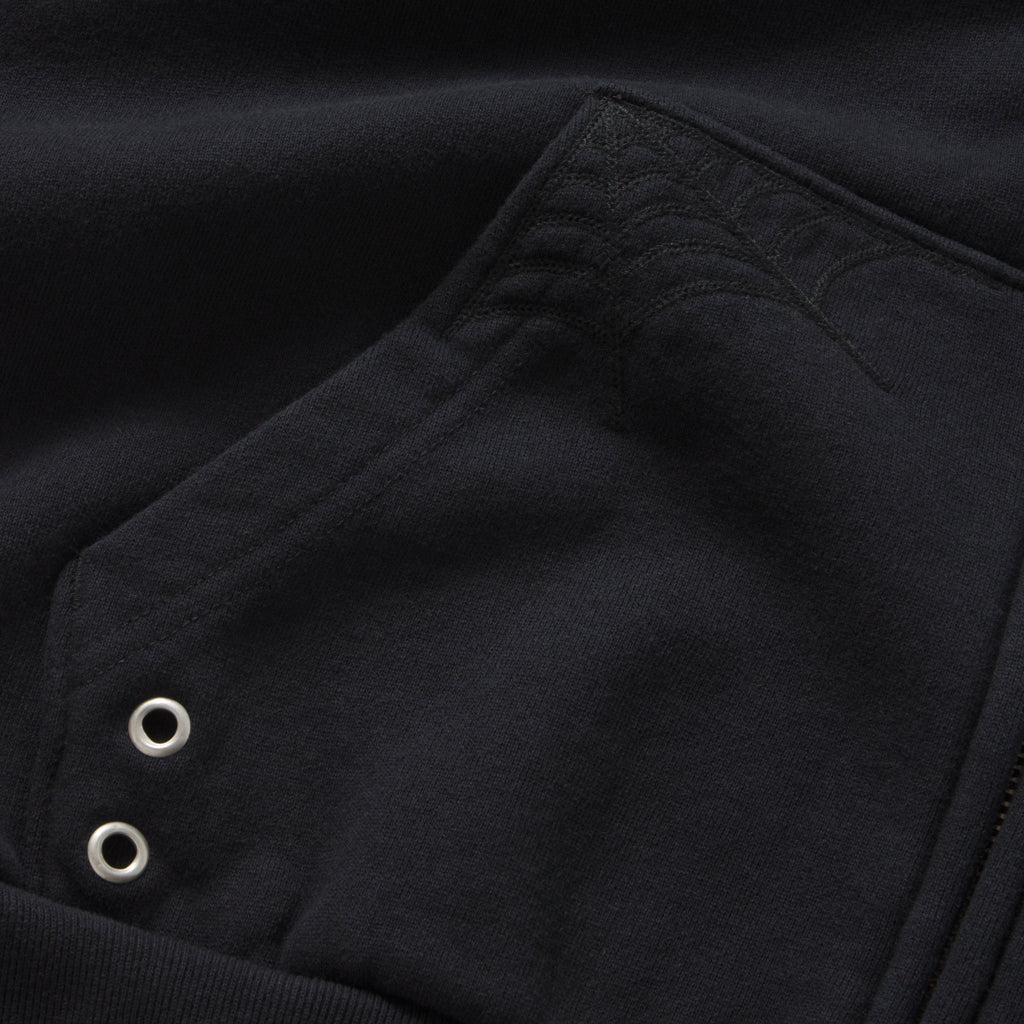 Sp5der Overprint Zip Hoodie - Onyx