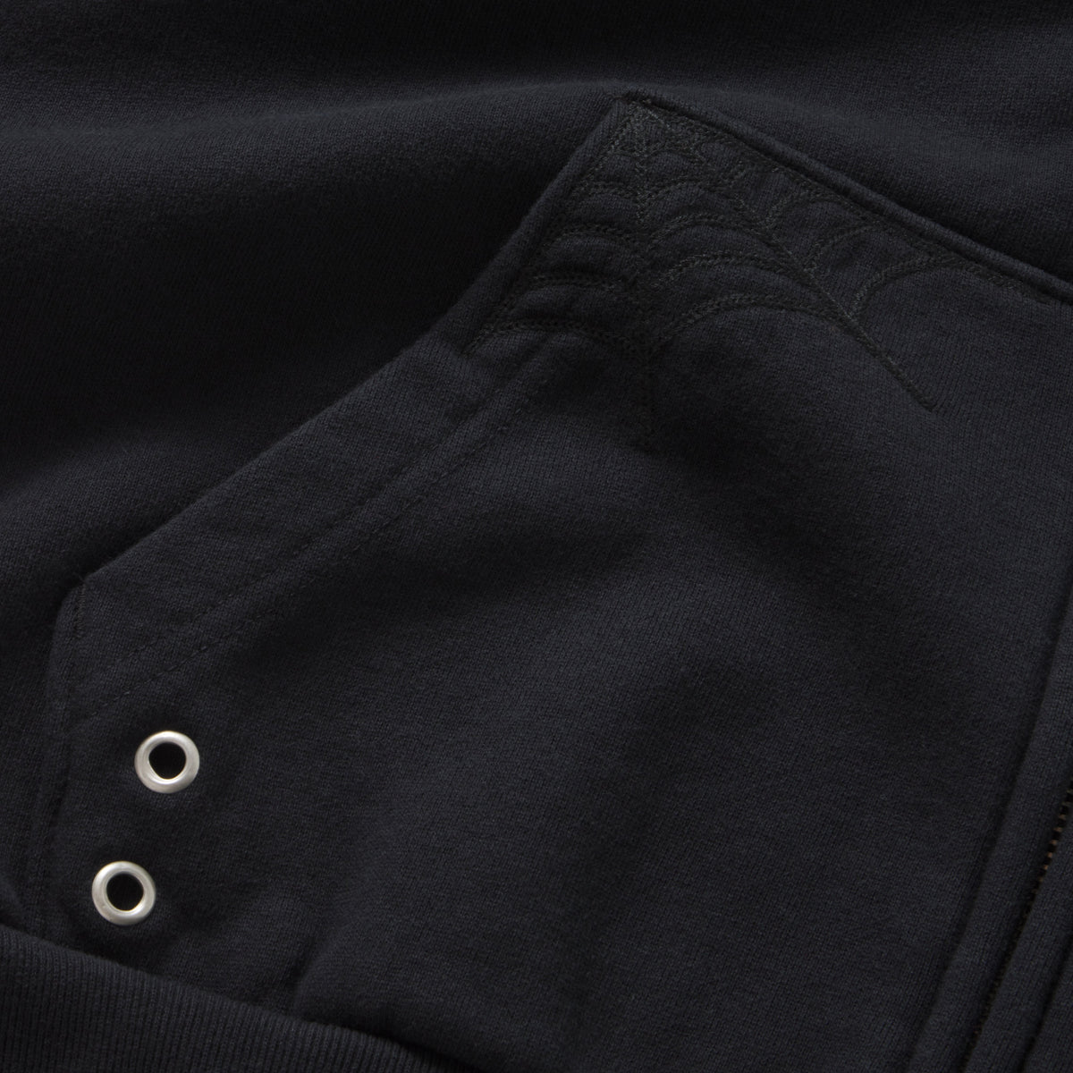 Sp5der Overprint Zip Hoodie - Onyx