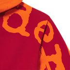 Sp5der Overprint Zip Hoodie - Tangerine