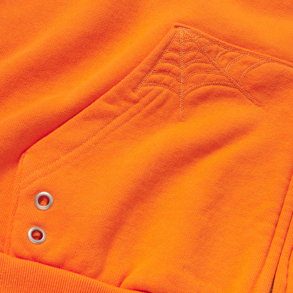 Sp5der Overprint Zip Hoodie - Tangerine