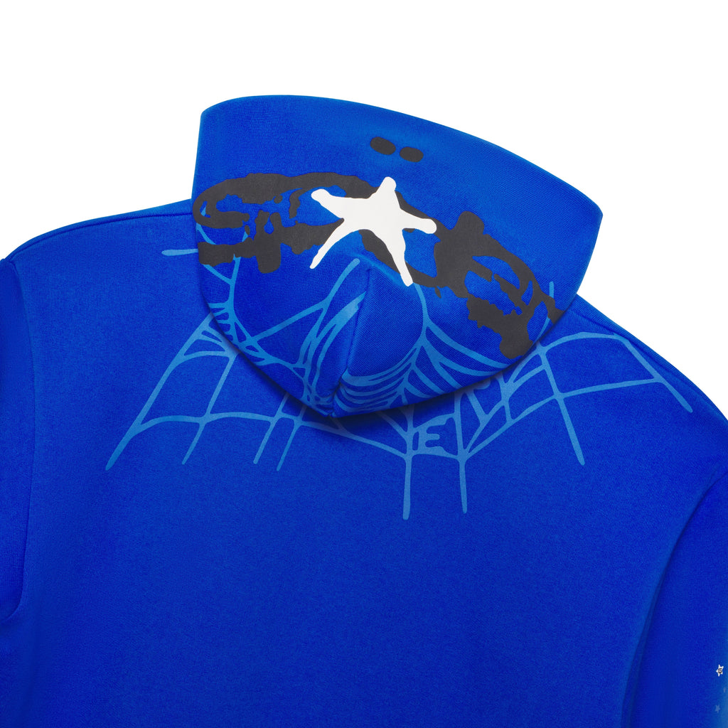 Sp5der Heavy Web Full Zip Hoodie - Tory Blue