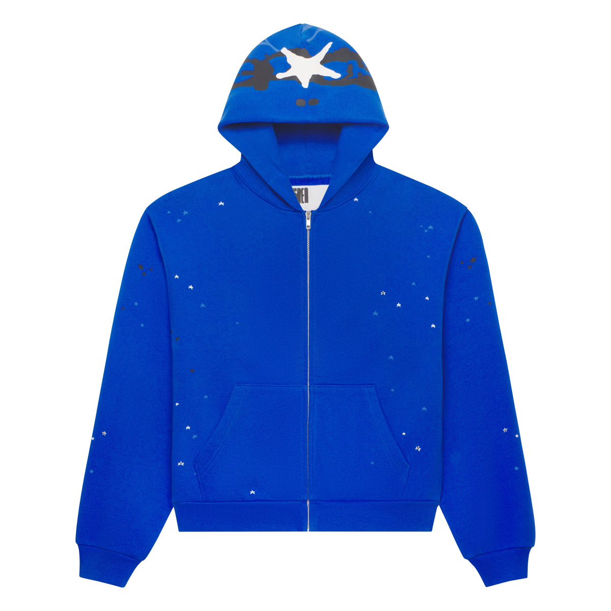 Sp5der Heavy Web Full Zip Hoodie - Tory Blue