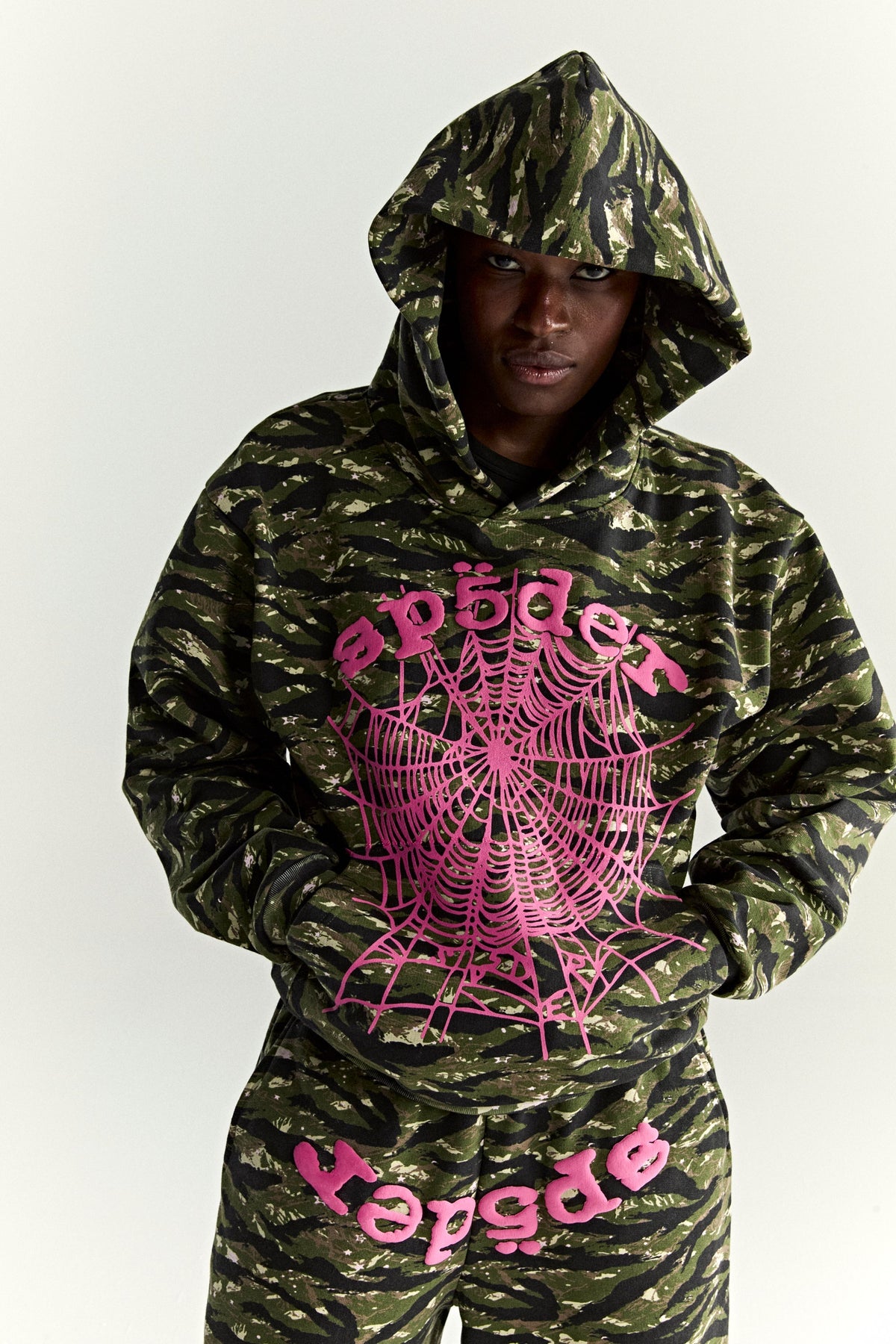 Sp5der Og Web V2 Tiger Camo Hoodie - Tiger Camo