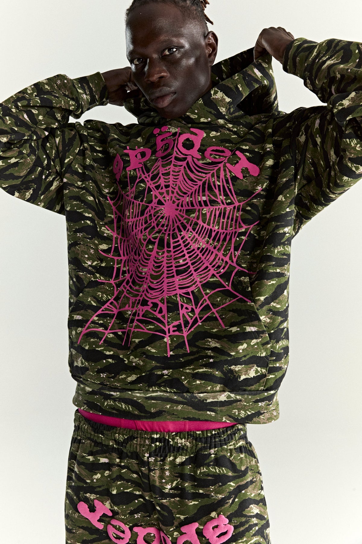 Sp5der Og Web V2 Tiger Camo Hoodie - Tiger Camo