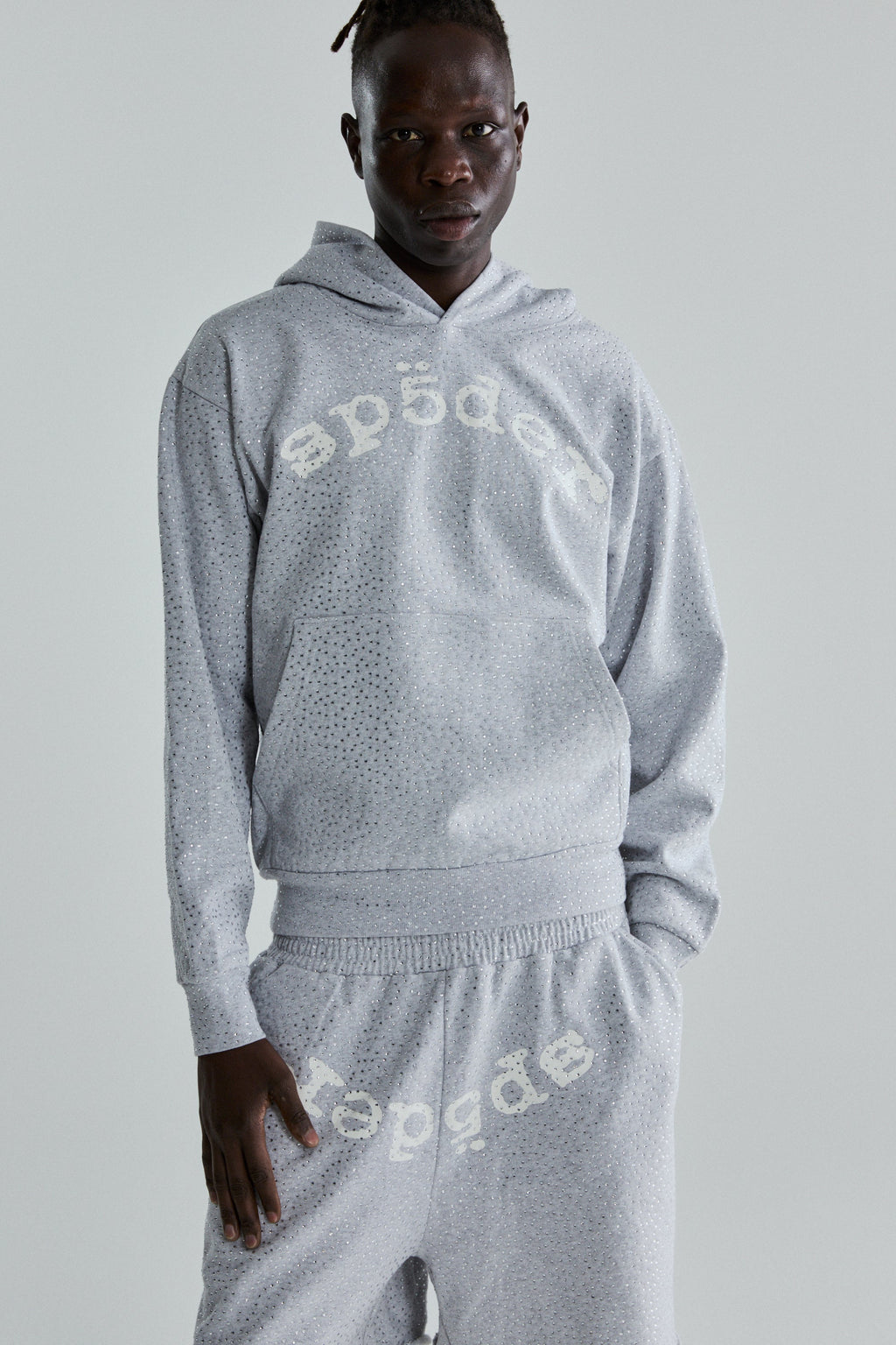 Sp5der Vvs Hoodie - Heather Grey