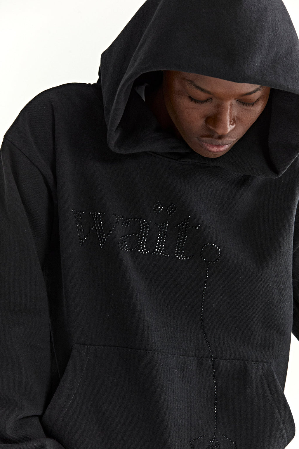 Sp5der Wait Stone Hoodie - Black