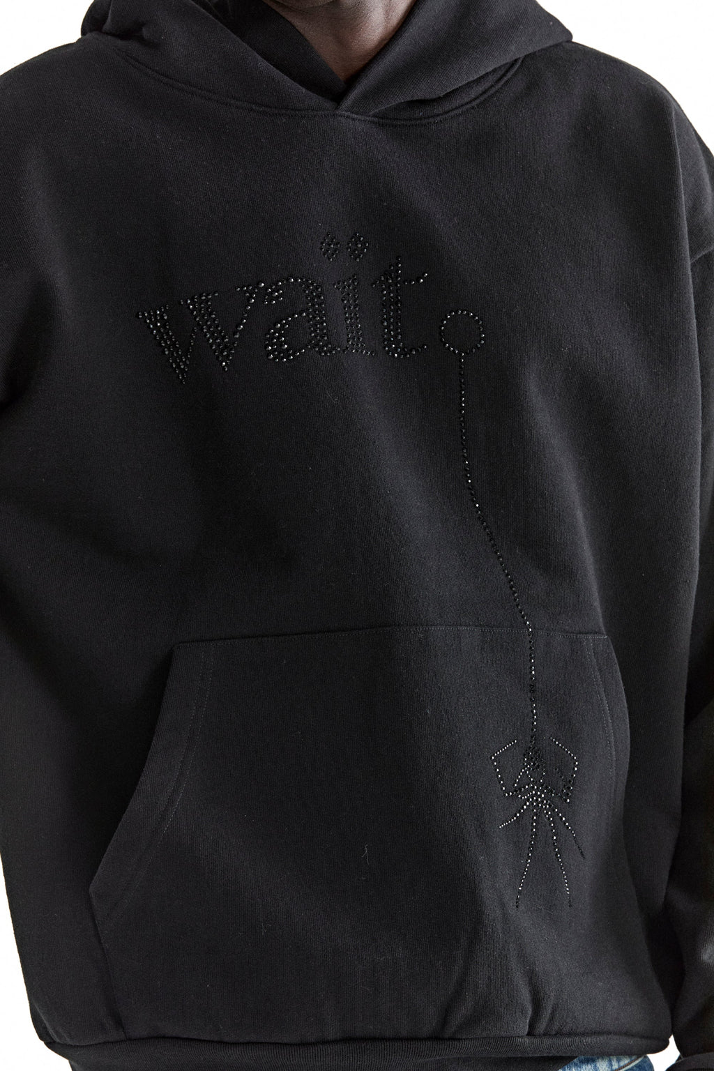 Sp5der Wait Stone Hoodie - Black