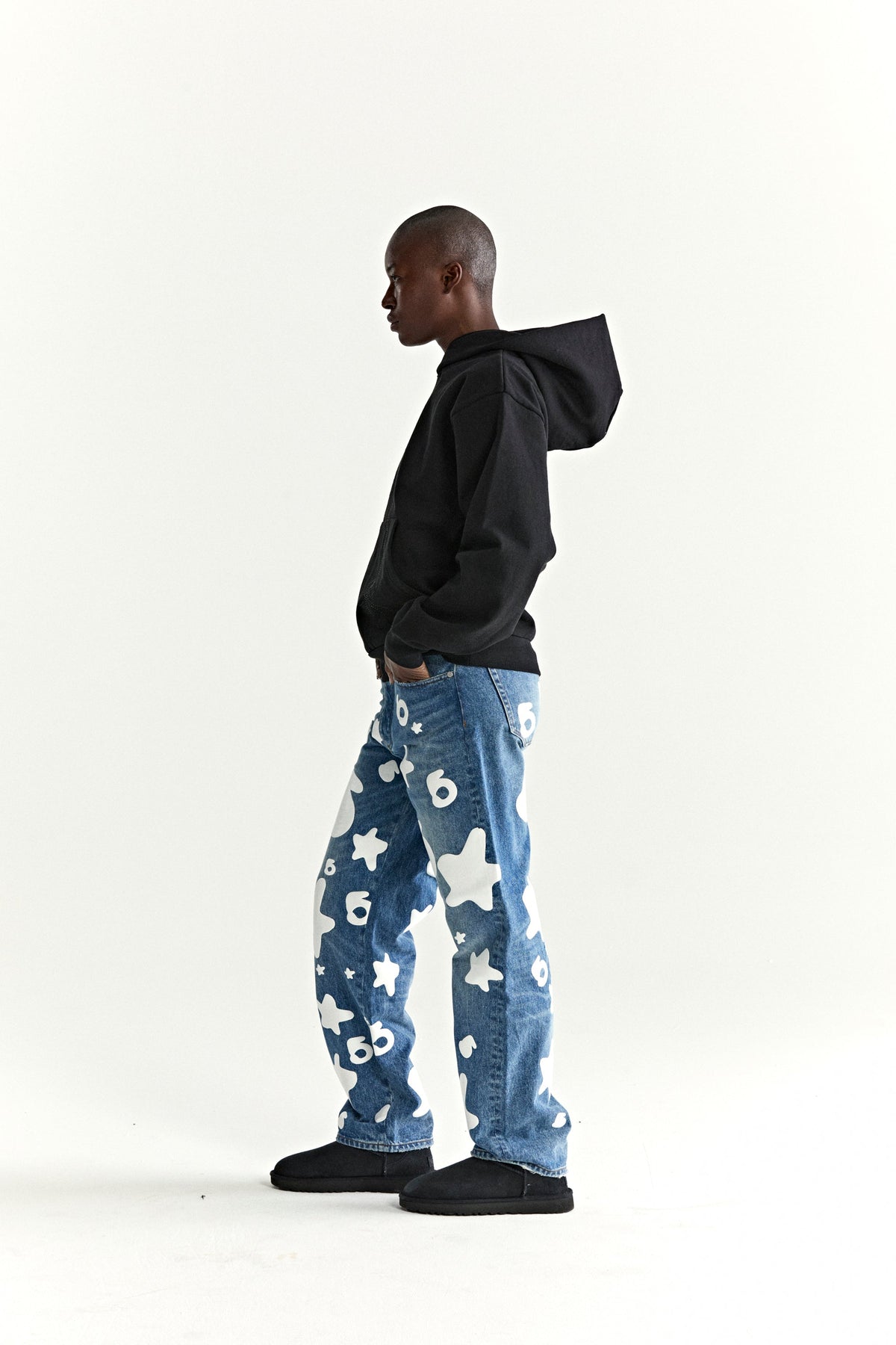 Sp5der Wait Stone Hoodie - Black