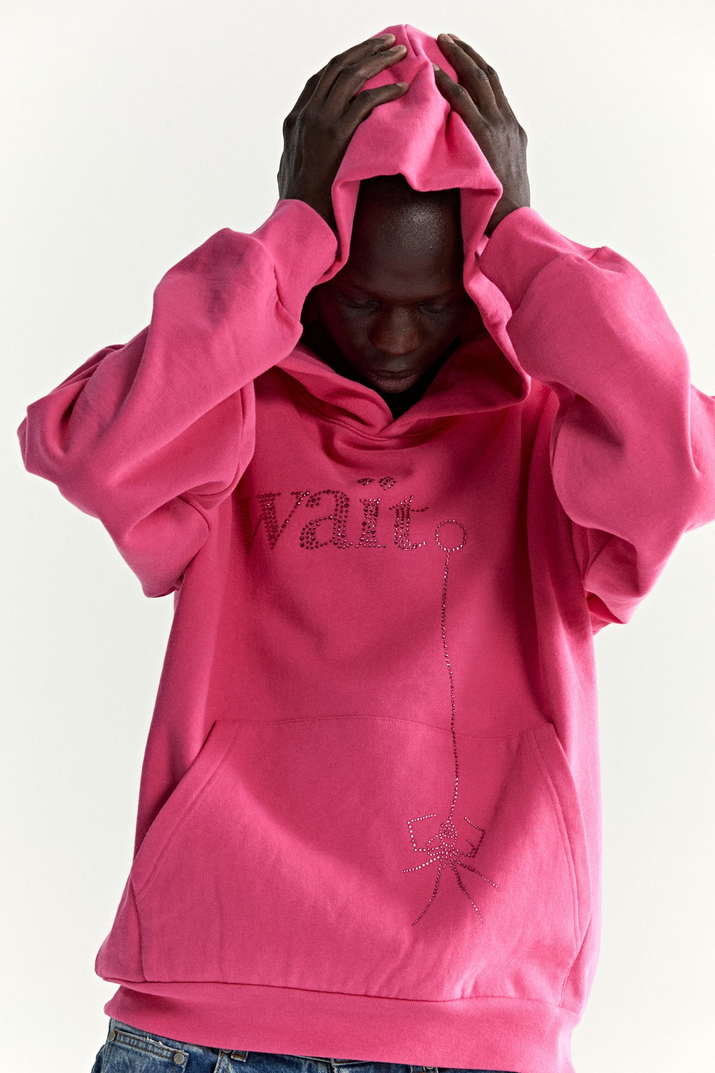 Sp5der Wait Stone Hoodie - Pink