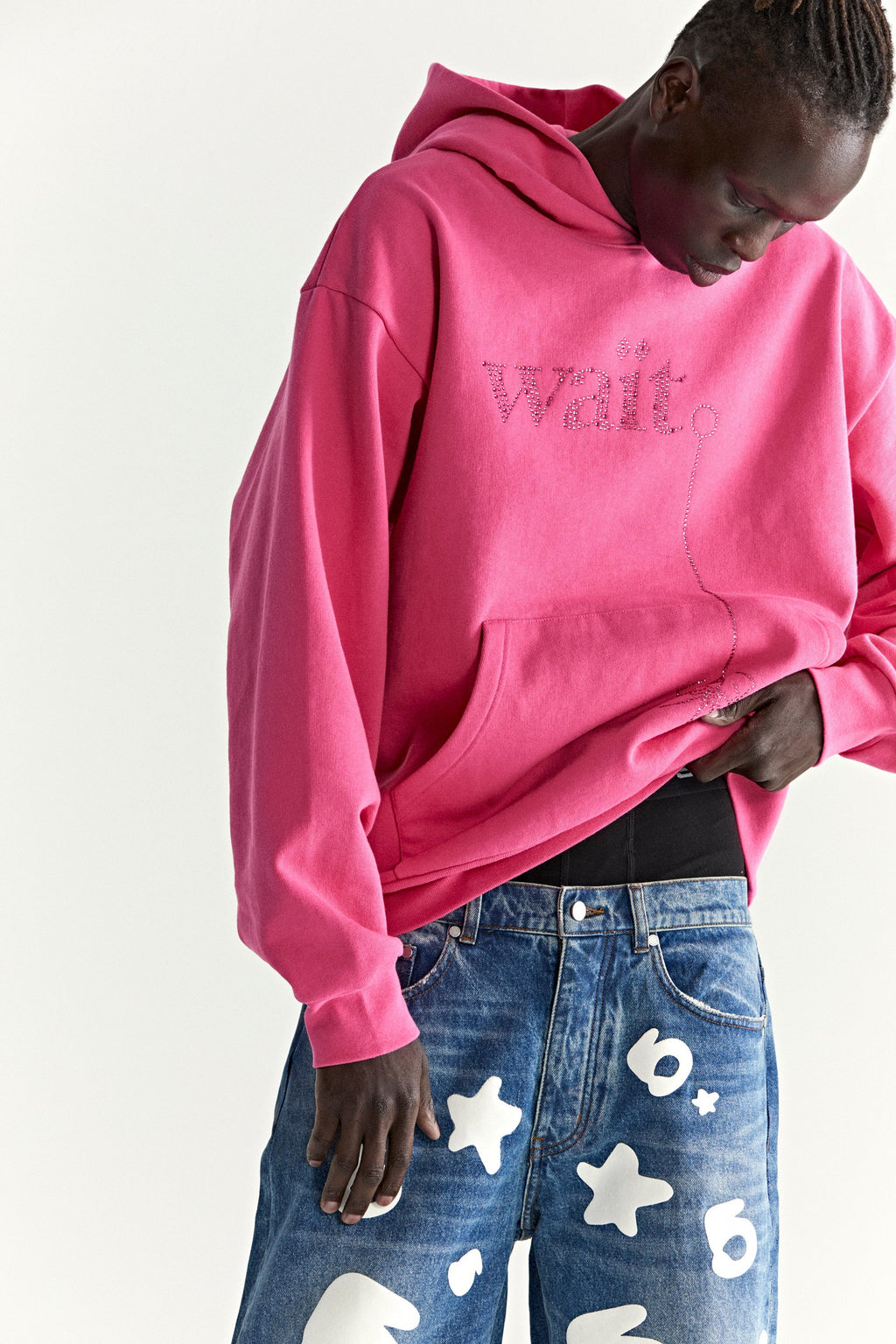 Sp5der Wait Stone Hoodie - Pink