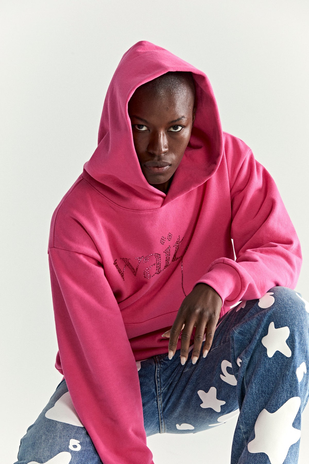Sp5der Wait Stone Hoodie - Pink