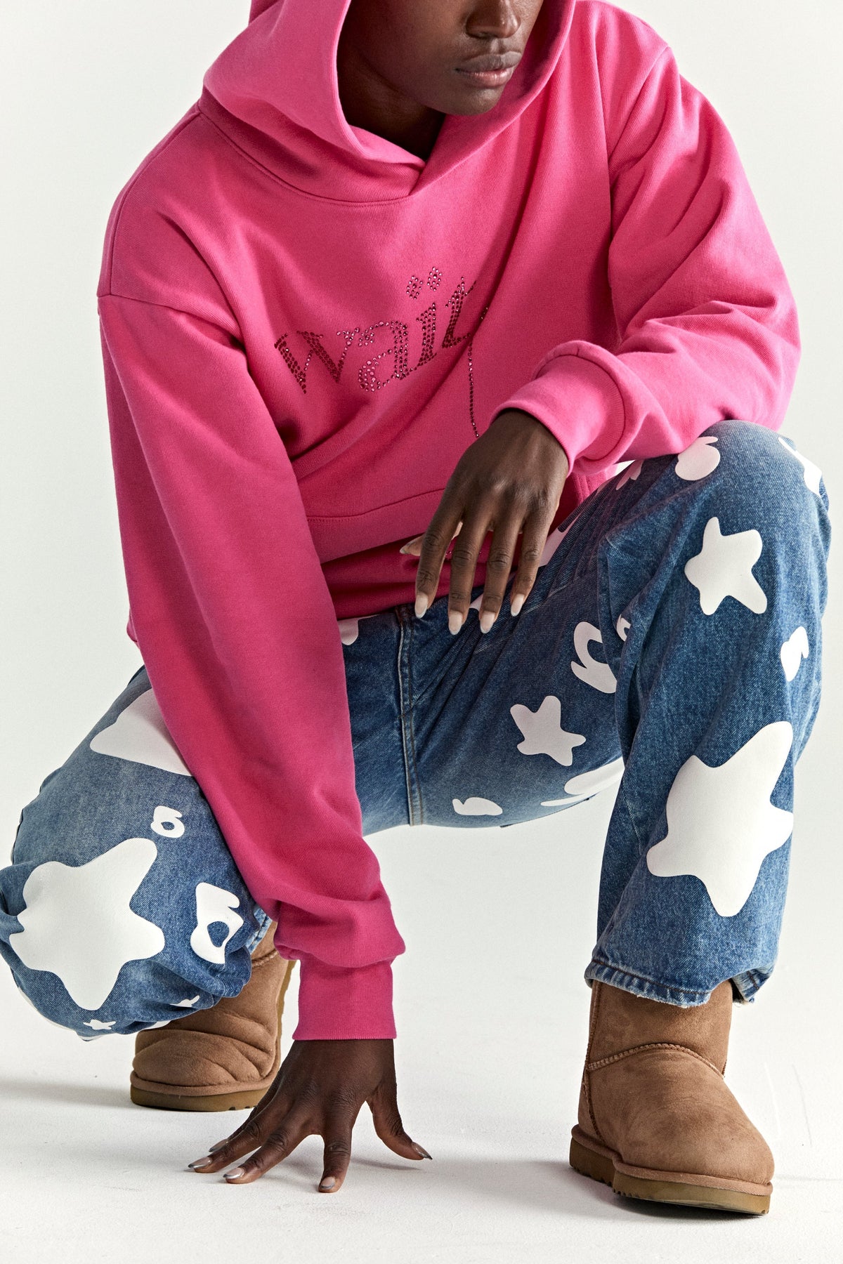 Sp5der Wait Stone Hoodie - Pink