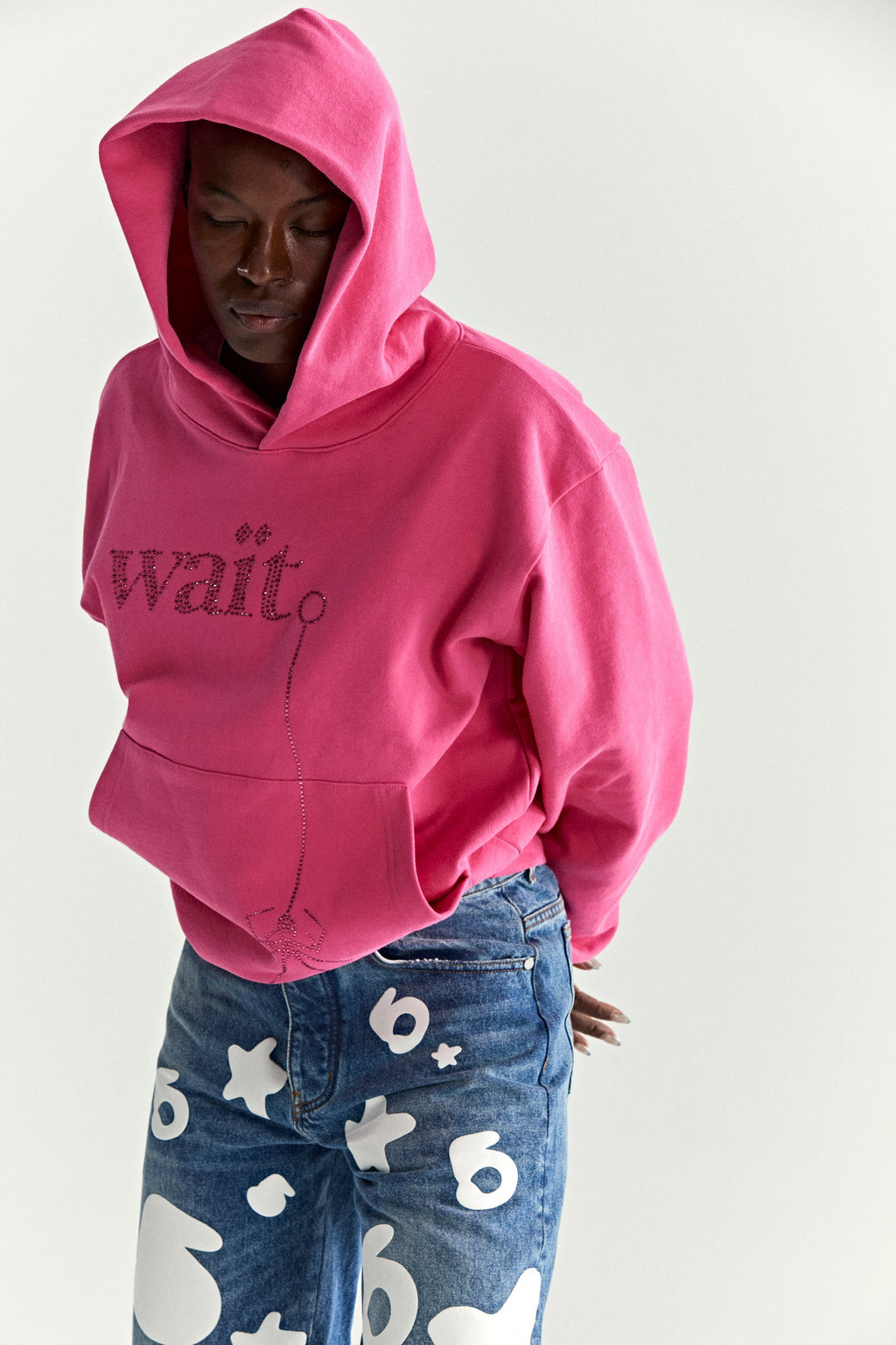 Sp5der Wait Stone Hoodie - Pink