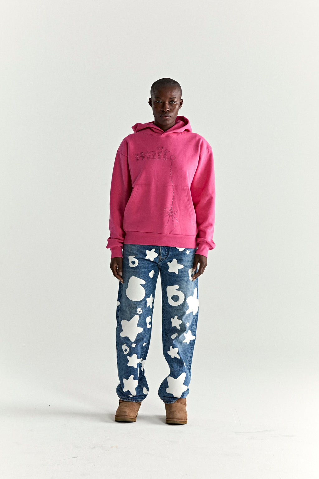 Sp5der Wait Stone Hoodie - Pink