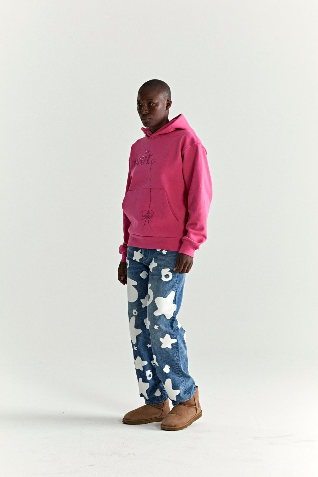 Sp5der Wait Stone Hoodie - Pink