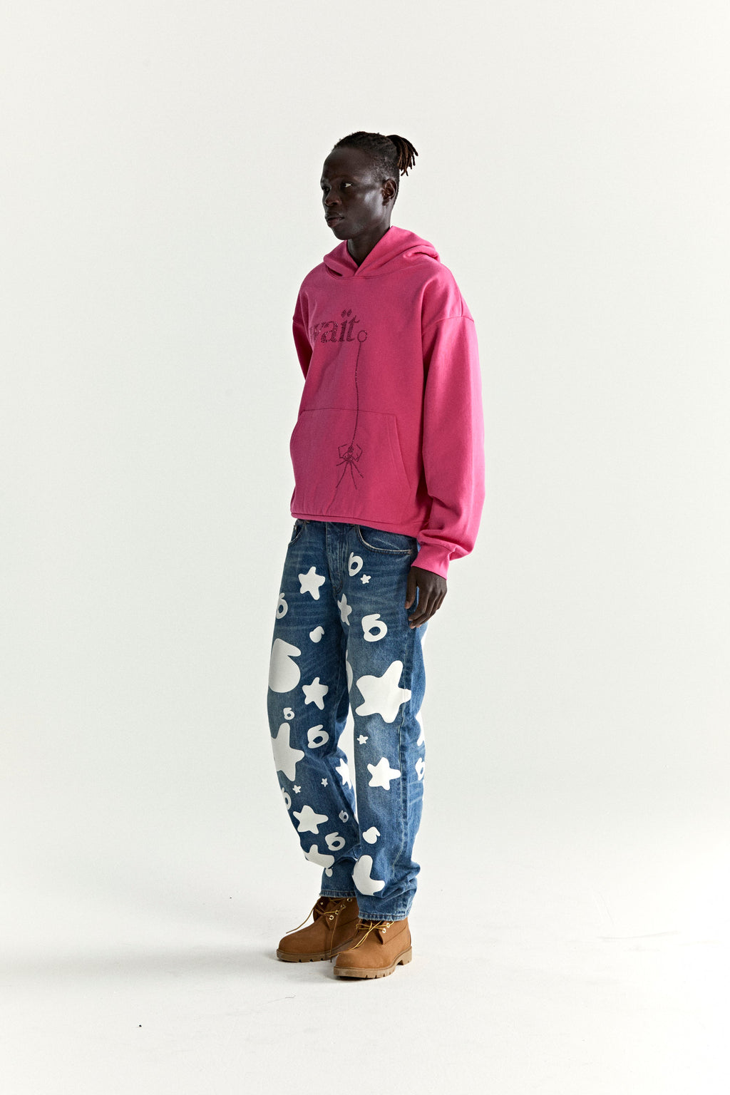 Sp5der Wait Stone Hoodie - Pink