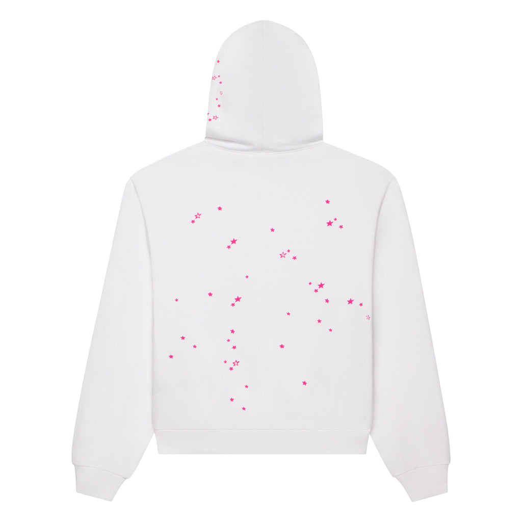 Sp5der Fractured Logo Hoodie - White