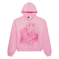 Sp5der Og Web V2 Spray Zip Hoodie - Light Pink