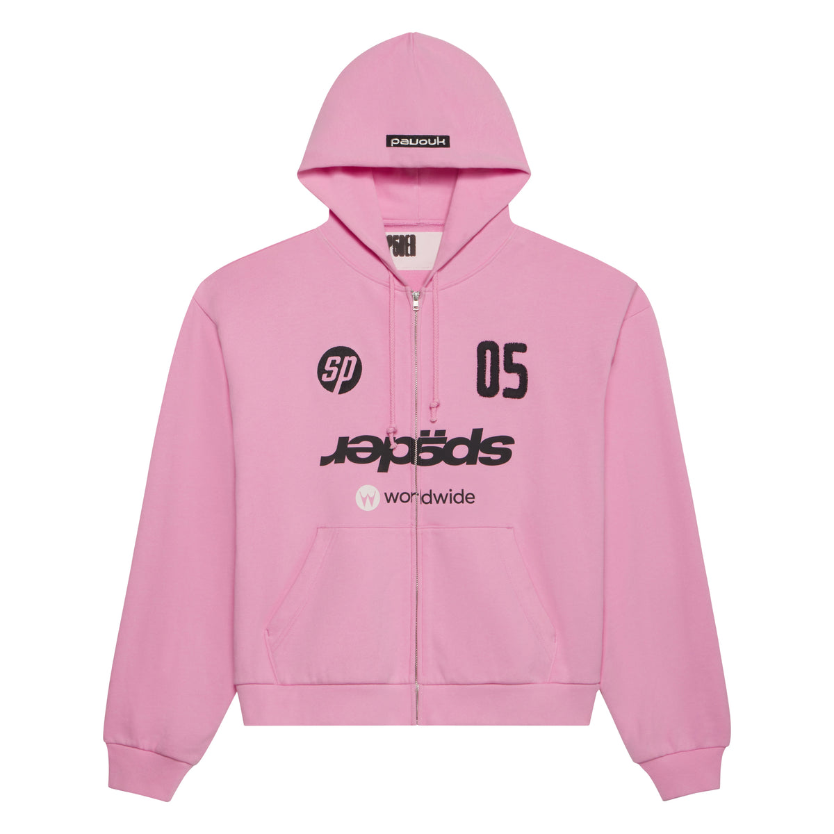 Sp5der Global Web Zip Hoodie - Pink