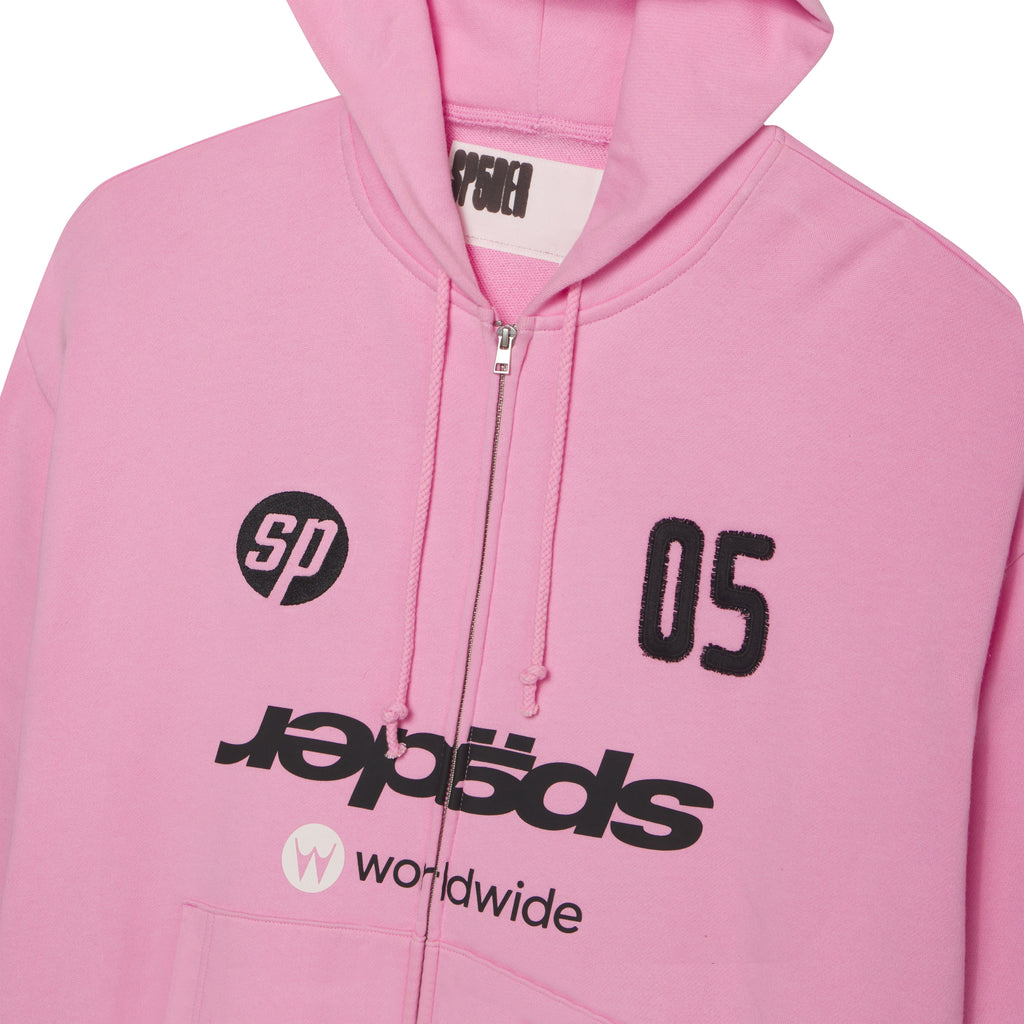 Sp5der Global Web Zip Hoodie - Pink