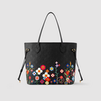 Louis Vuitton x Takashi Murakami Neverfull MM Black Multicolor Empreinte Leather M13675