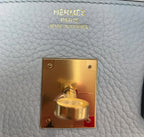 Hermes Birkin 35 Bleu Pale Clemence Leather Gold Hardware