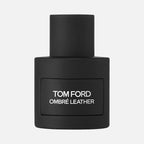 Black Tom Ford Ombre Leather perfume bottle on a white background