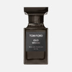 Tom Ford Oud Wood perfume bottle on a white background