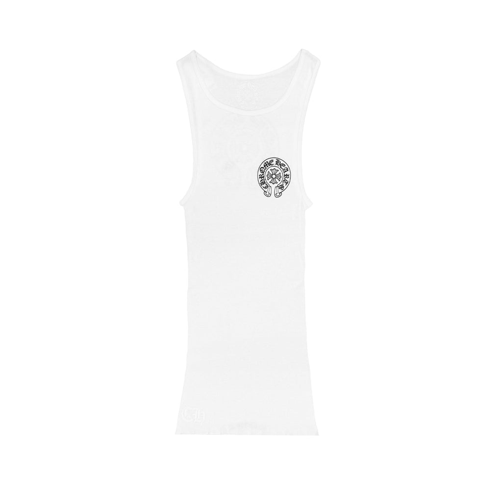 Chrome Hearts Horseshoe Logo White Tank Top